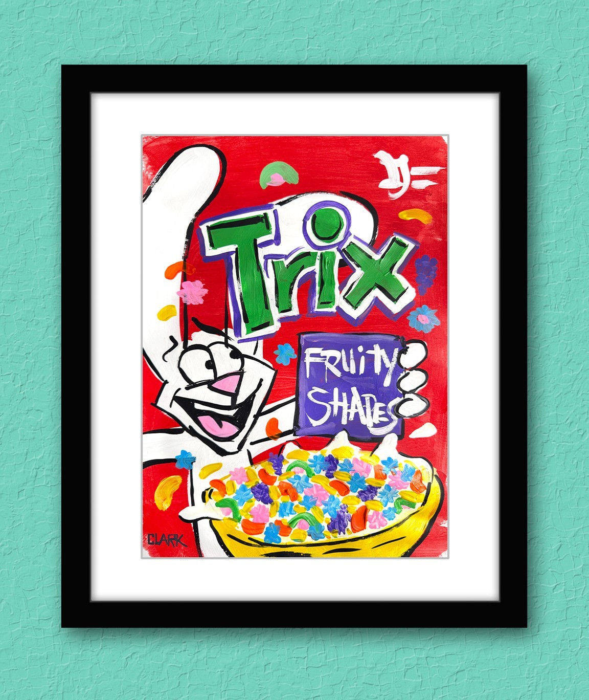 Original «Trix» Pop Art Cereal Rabbit – 12×9″ Acrylic Painting On Media Paper