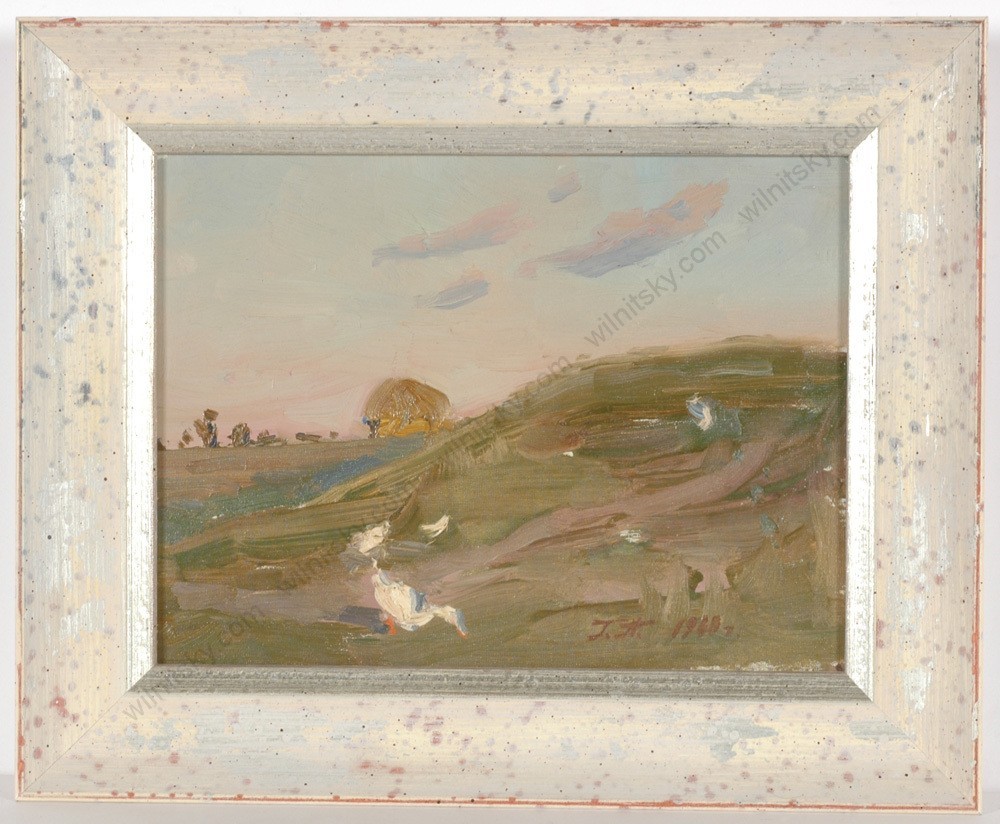 Georgi Petrov (1927-2013) «Landscape with Ducks», 1960, Oil Painting (m)