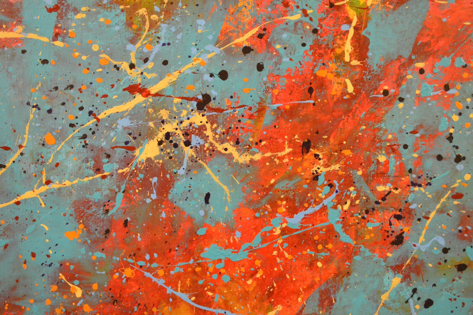 Pollock/Richter style￼ Professional Painting 81” X 62”(6ft 9in)Abstract Modern