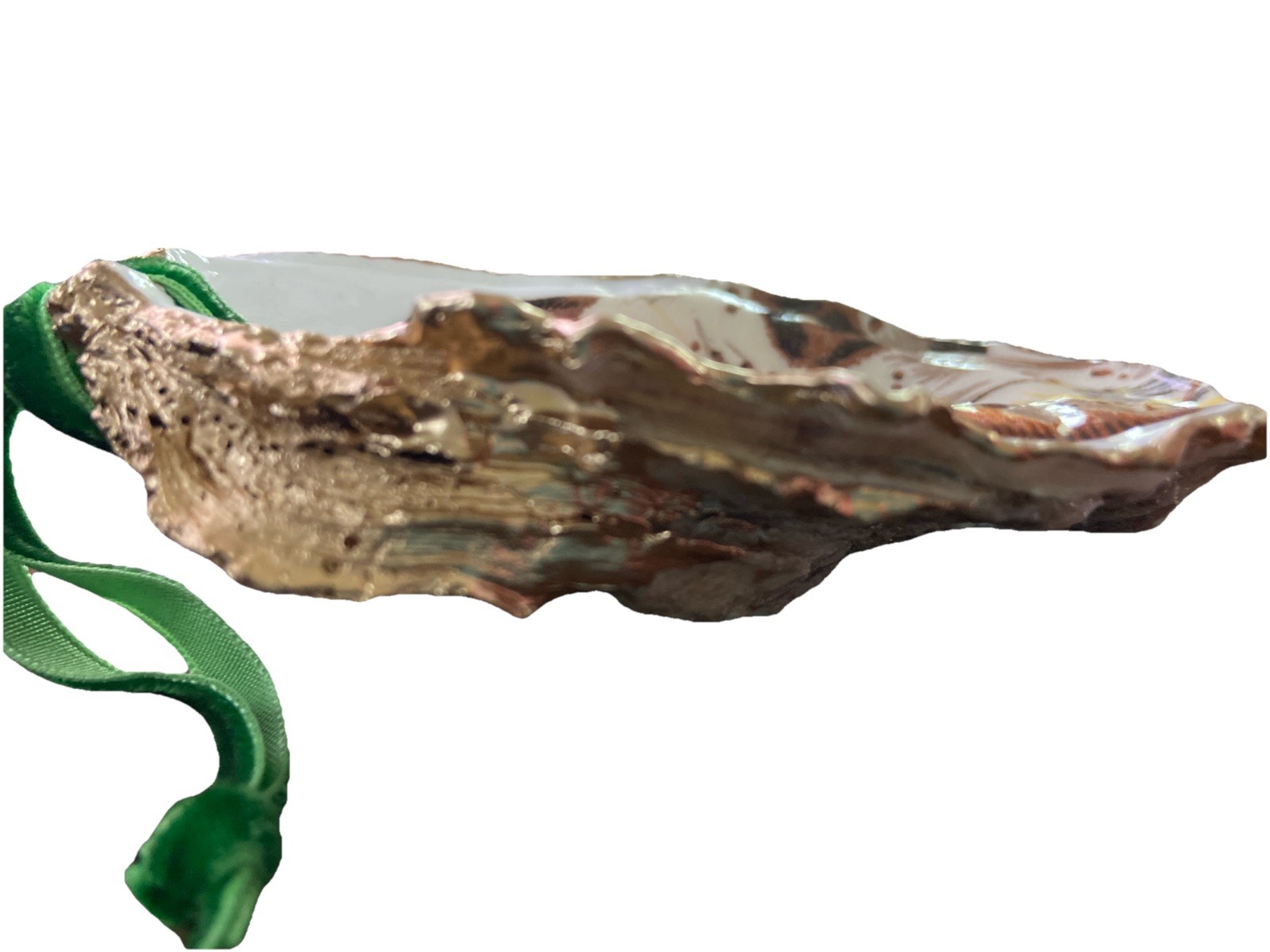 German Short haired Pointer On Oyster Shell Art Hanging Ornament