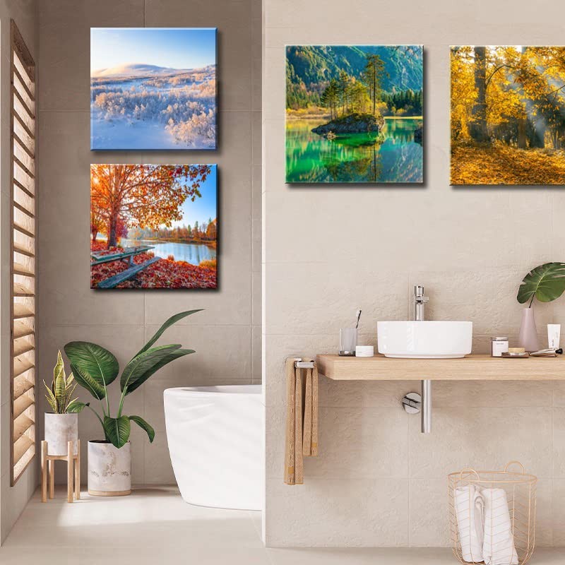 Landscape Canvas Wall Art Decor – Spring Summer 12x12inches*4pcs Four Seasons