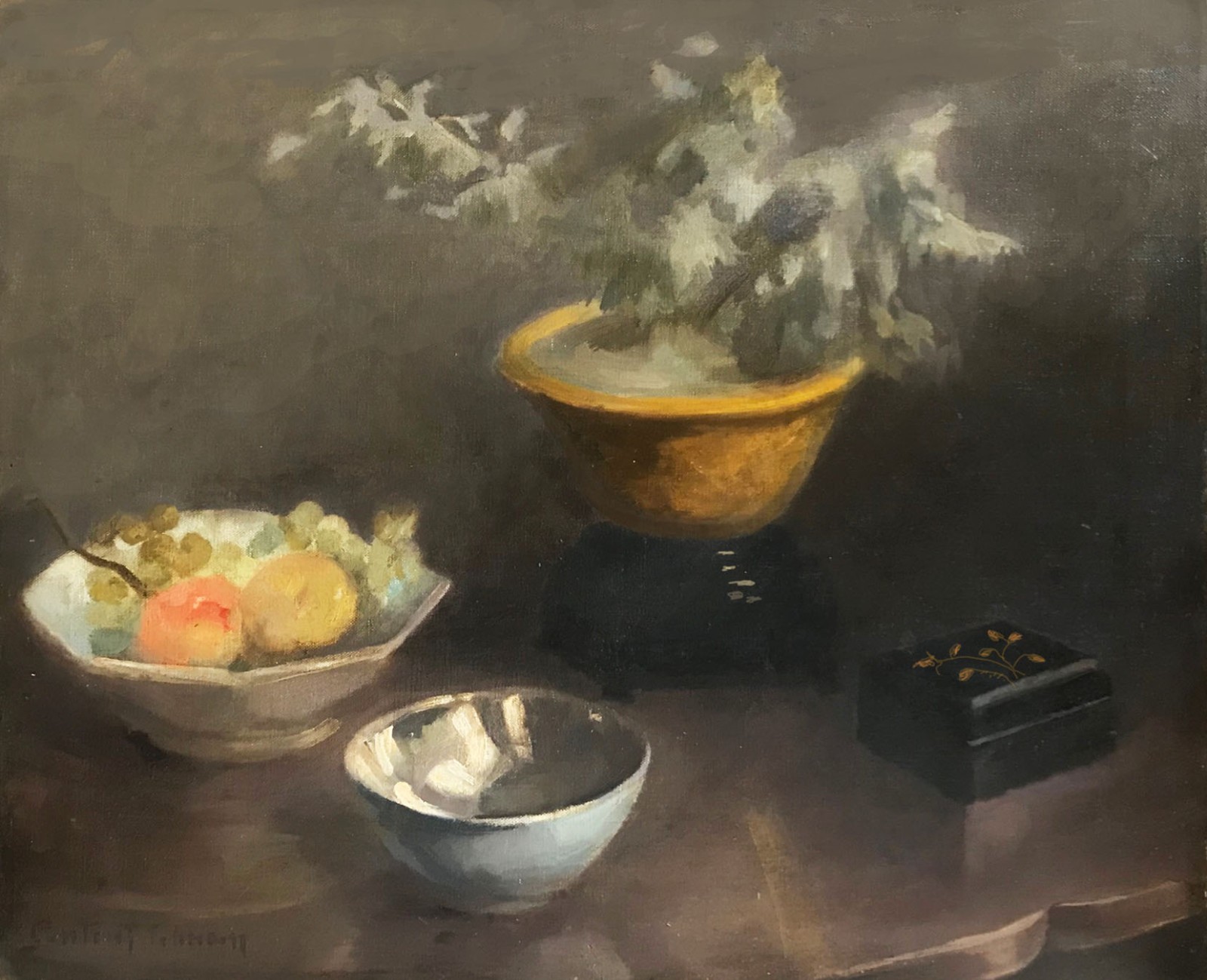 STILL LIFE SALE New York Oil CONTENT JOHNSON ‘Oriental Still Life’, 21″ x 24″
