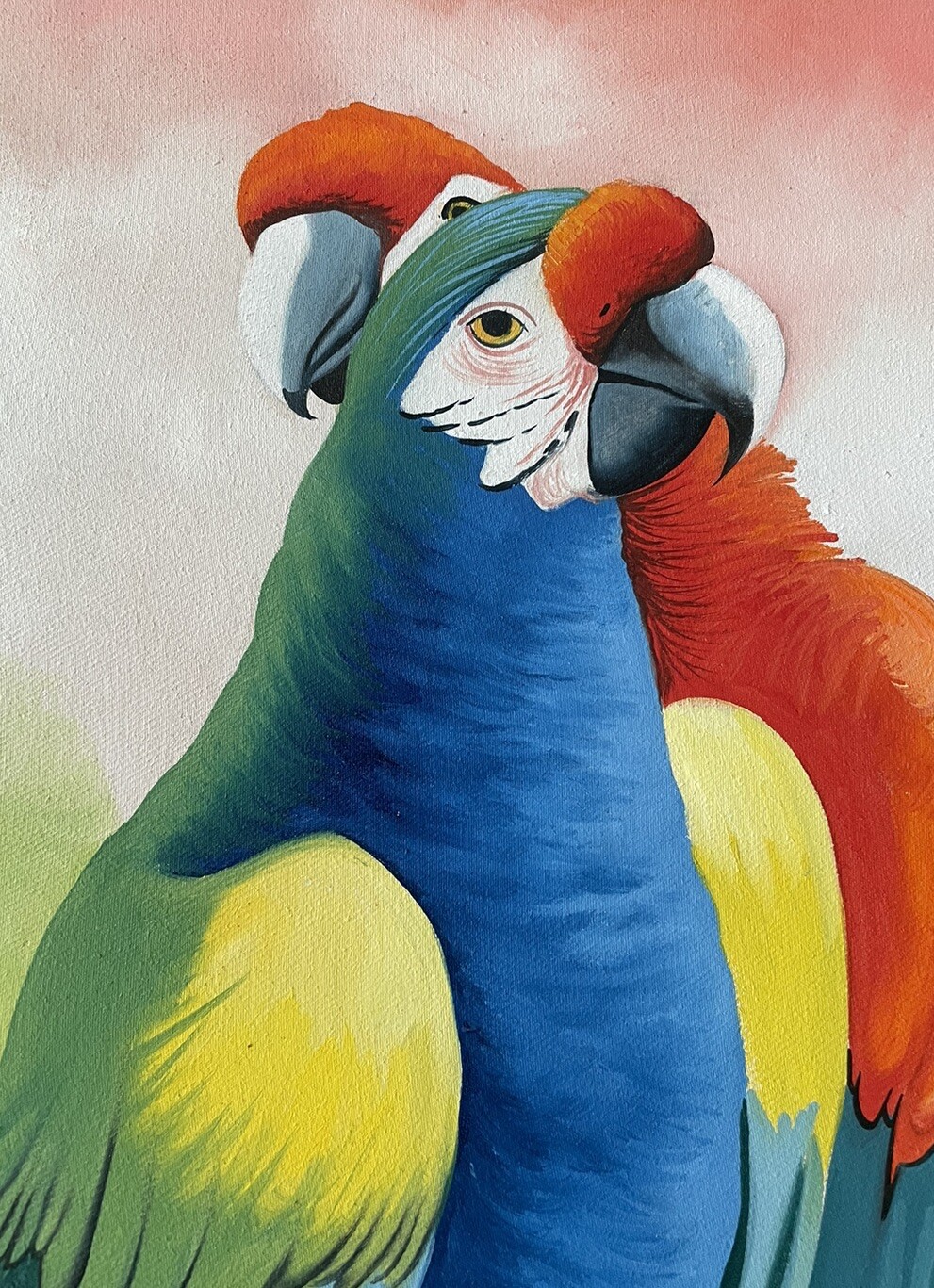 Painting On Canvases Two (2) Handpainted Not A Reprint. Tropical Exotic