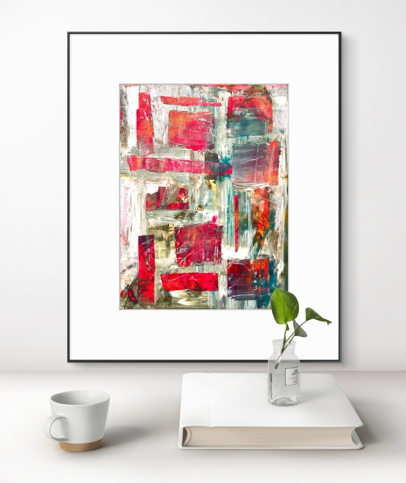 Original Abstract Expressionism 9X12 Windows Paper Ink Handmade Signed 14