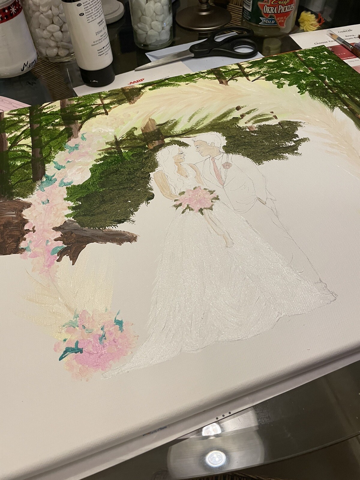Beautiful Custom Wedding Painting From Photo Hand Painted Seller Is Artist