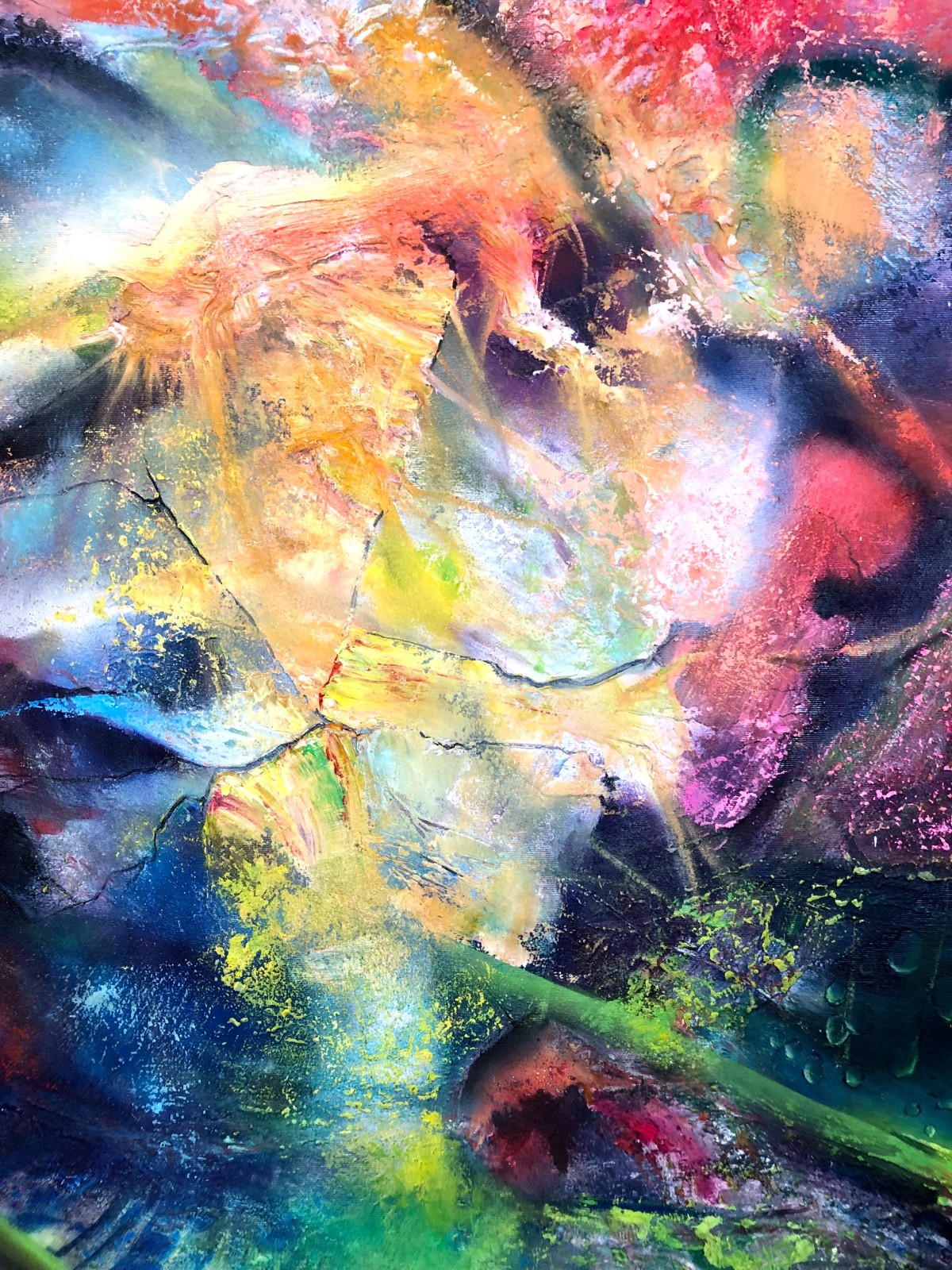 Original Art Painting Cuban artist abstract acrylic canvas ALAIN DONATE 60”x48”