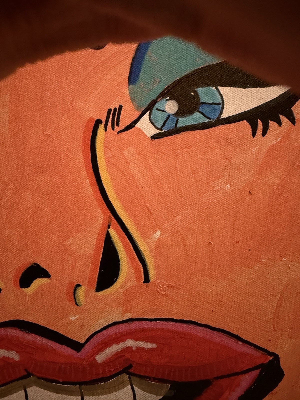 JUSTO Original pop art painting of woman’s face acrylic on canvas 16×20