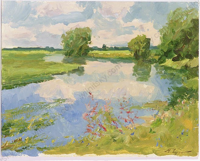 Mikola Chulko (1947-2014) «Country Road», Oil Painting, 1970s (1)
