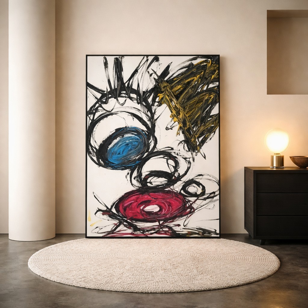 Trey Coppland, Shane Abstract Acrylic Painting, 24+30 in, 2026, Signed