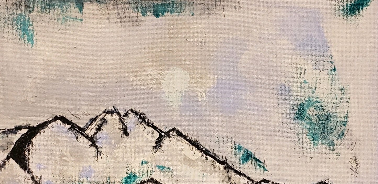 No.686 Original Abstract Minimal Landscape Painting By K.A.Davis