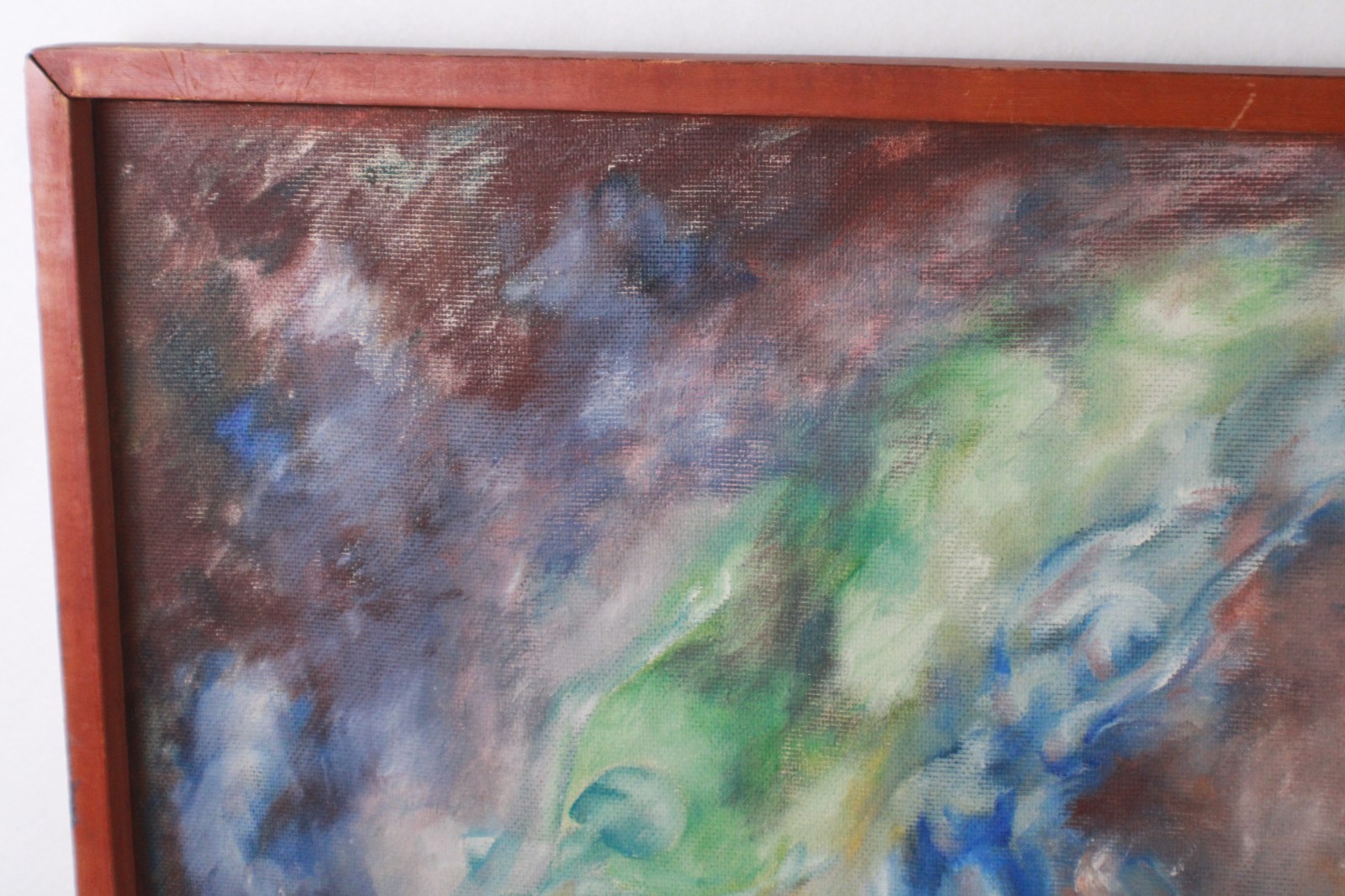 Abstract Figures Mid Century Oil Painting On Board Signed M Schwalb-Mansour 1963