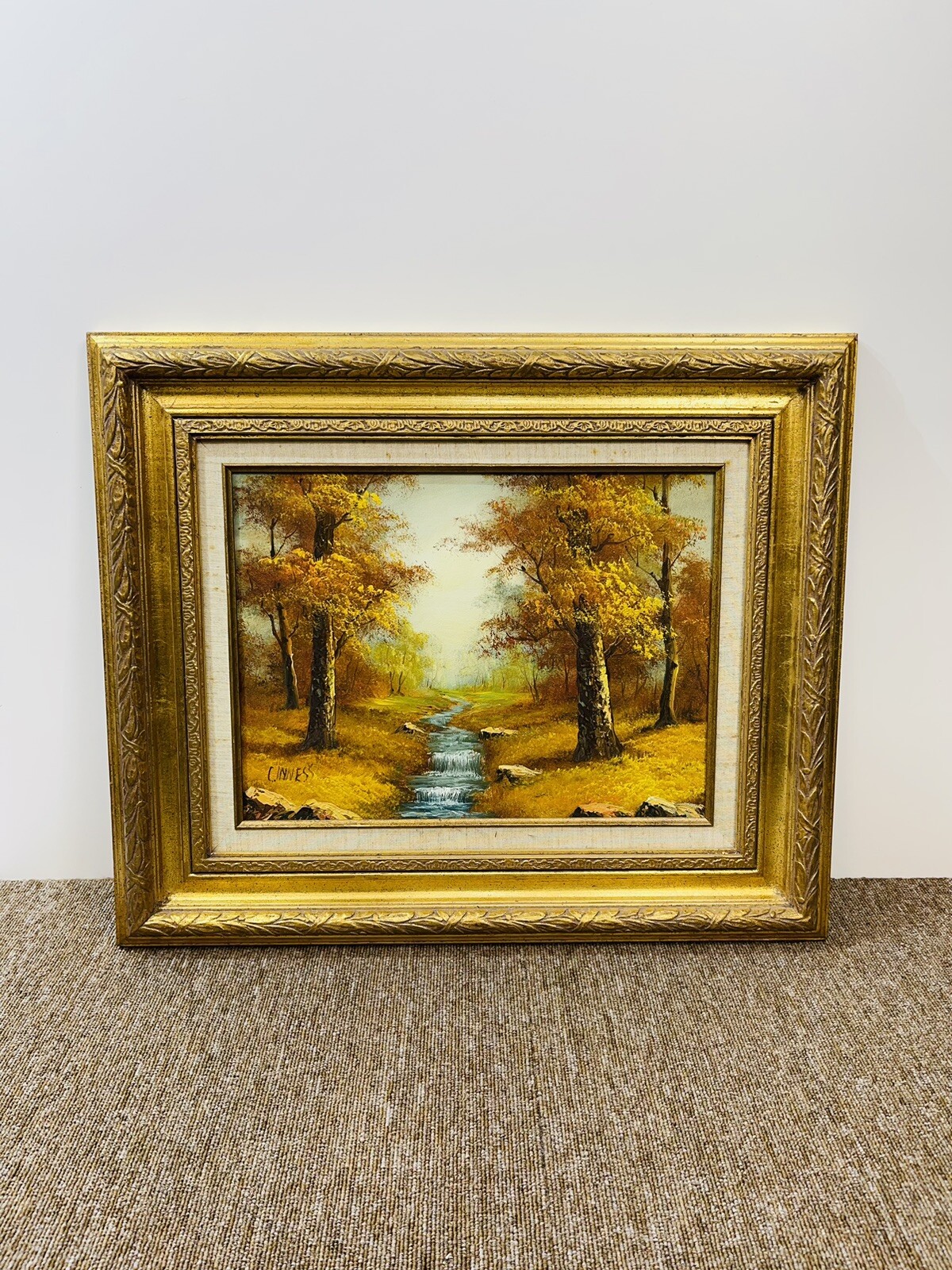 Clara C. Inness Autumn Landscape Oil Painting Certified Original Framed Signed