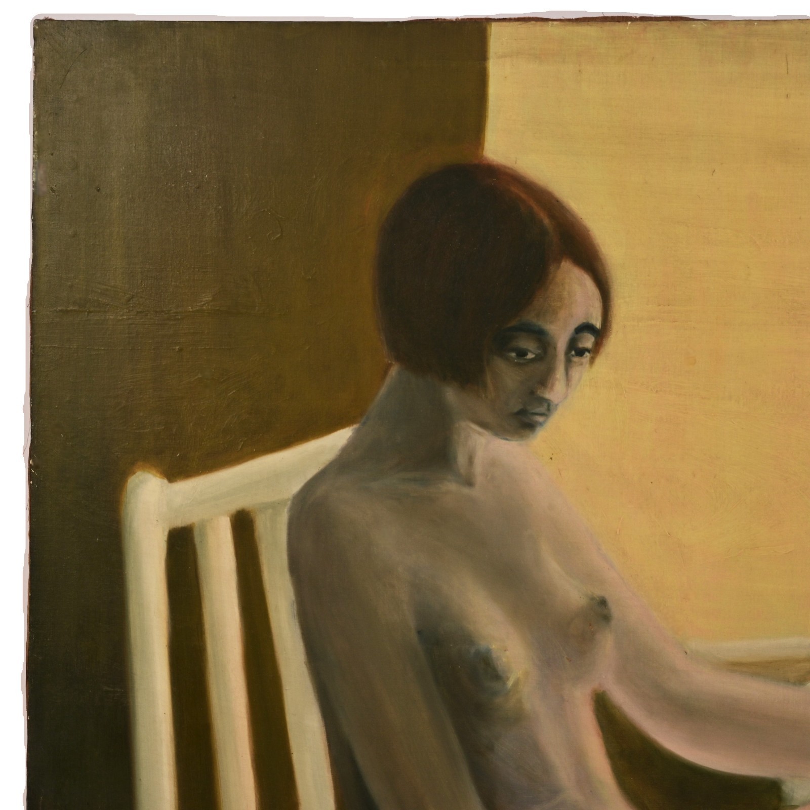 FREDERICK SPRAGUE Original Vintage Signed Female Woman Sitting Portrait Painting