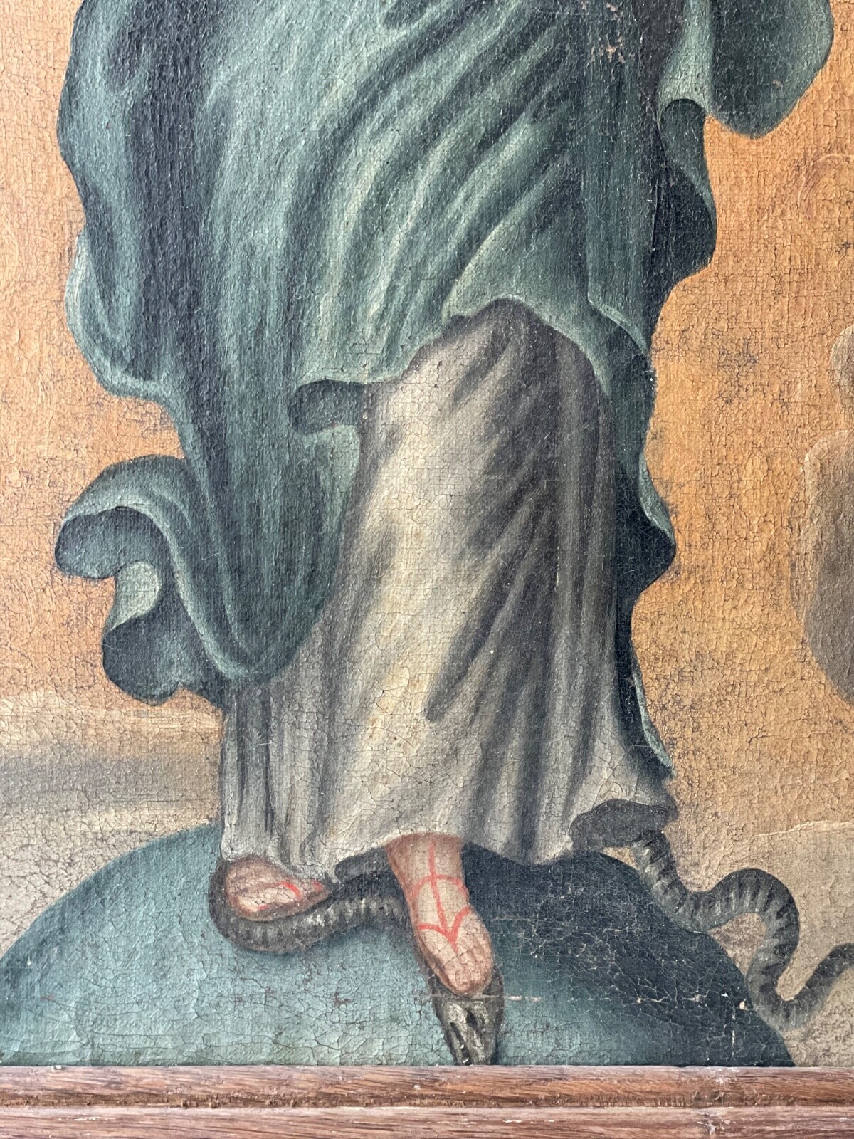 17th MURILLO ( circle ) SPANISH OLD MASTER RELIGIOUS OIL IMMACULATE CONCEPTION