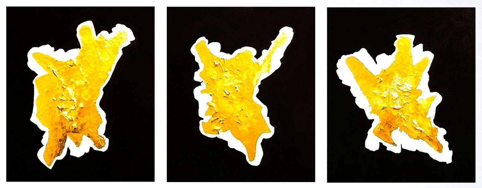PAINTING; ‘BREAKTHROUGHS – TRES!’ ACRYLIC,METALLIC GOLD,3 CANVASES,FREESHIP!