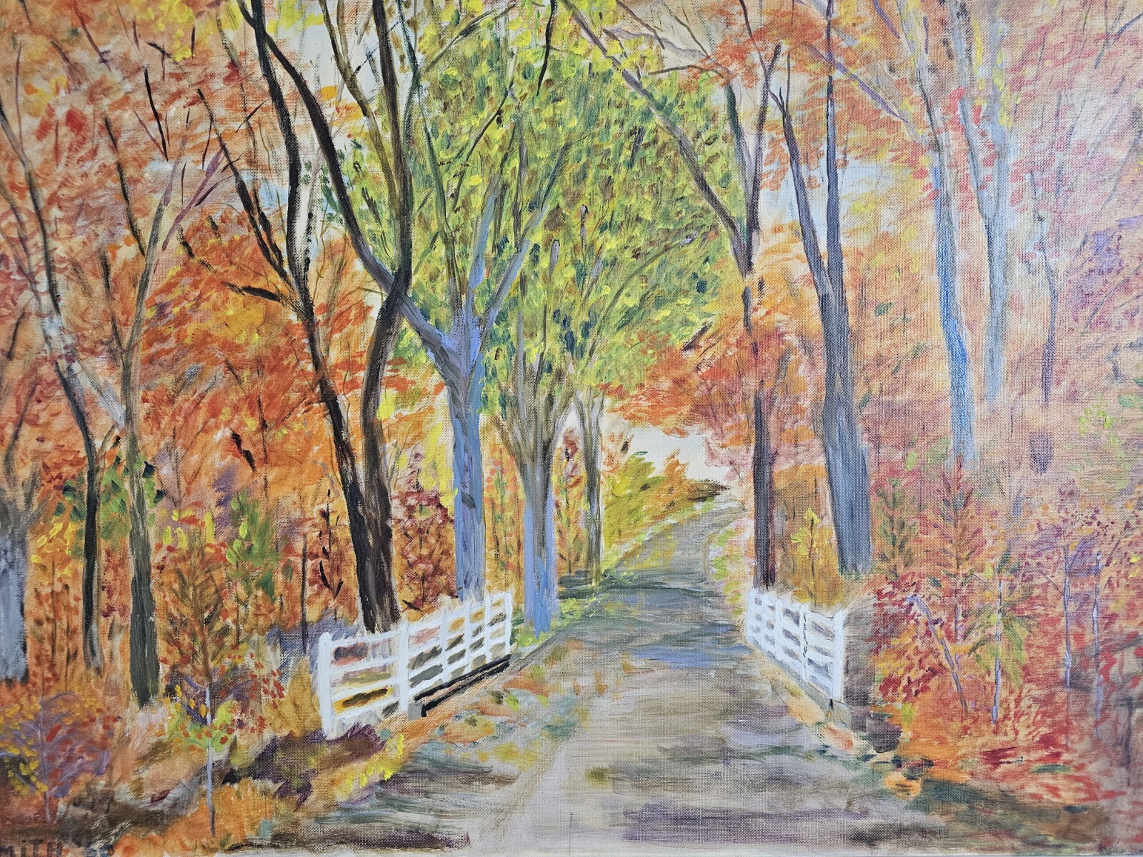 Vintage Original Signed M. Smith Oil Painting 24×18 Landscape Art VTG 1969