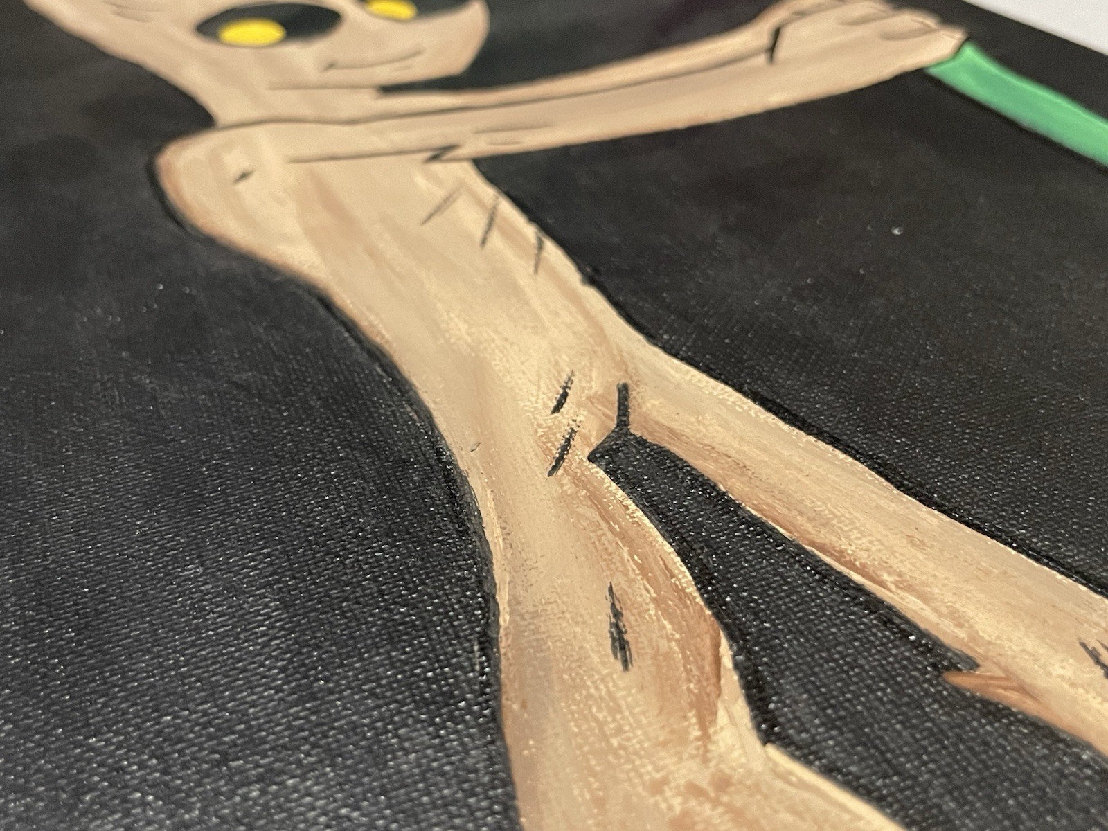 Original Hand Painted I Am Groot Acrylic Artwork Canvas 20 x 10 Marvel Art Decor