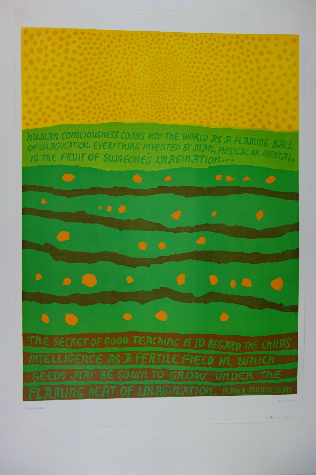 1968 Imagination Poster Lucia Capacchion Pearce LooArt #913 USA Peace Signed Art