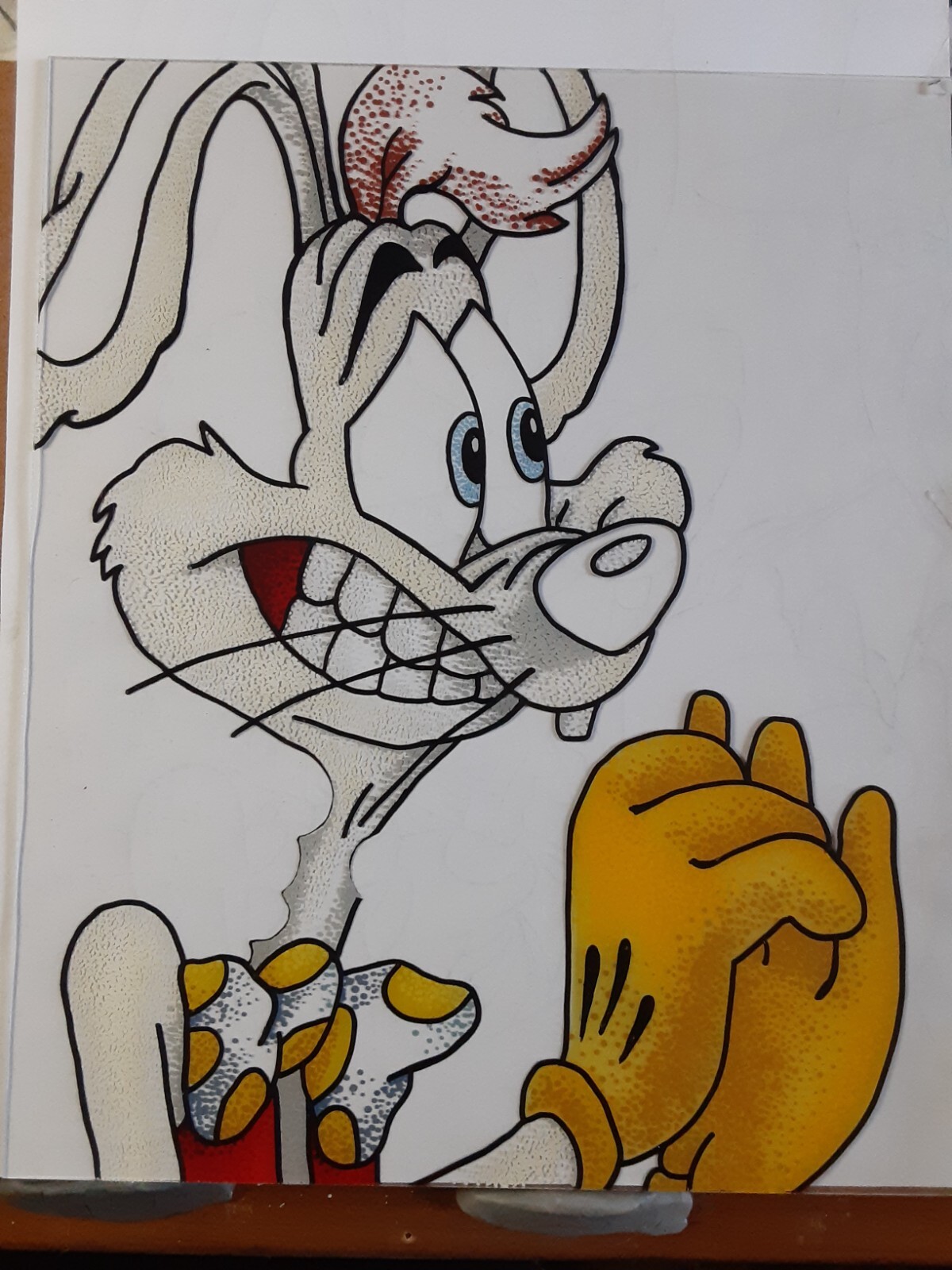 Roger Rabbit ORIGINAL PAINTING custom frame cel fan art OOAK JoKa