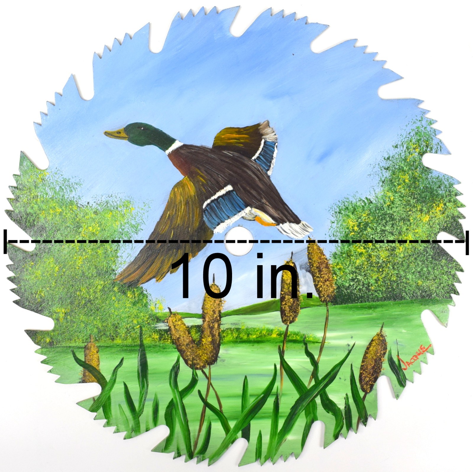 «MALLARD DUCK» Wildlife Art – Handpainted on Circular Saw Blade – Signed * USA