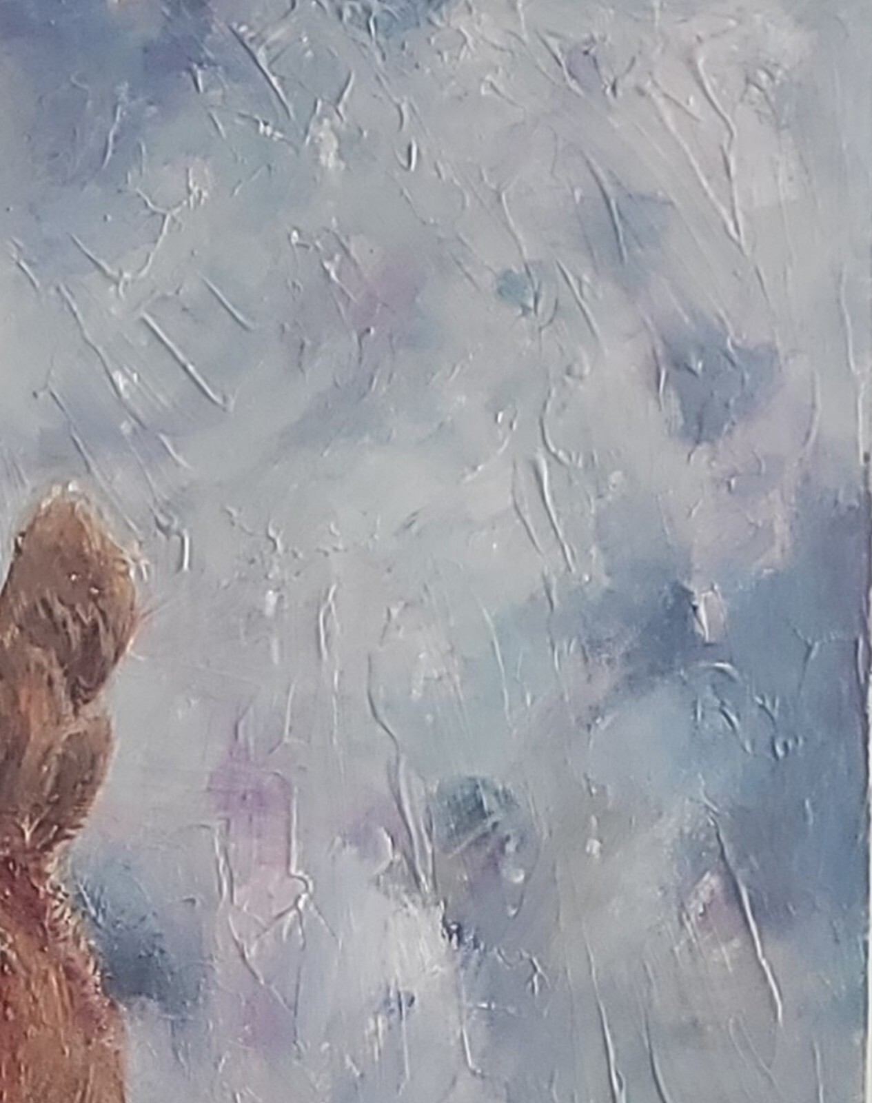 When Snow Falls, Original Oil Painting, Contemporary, Animal, Size 19″x15″, 2022