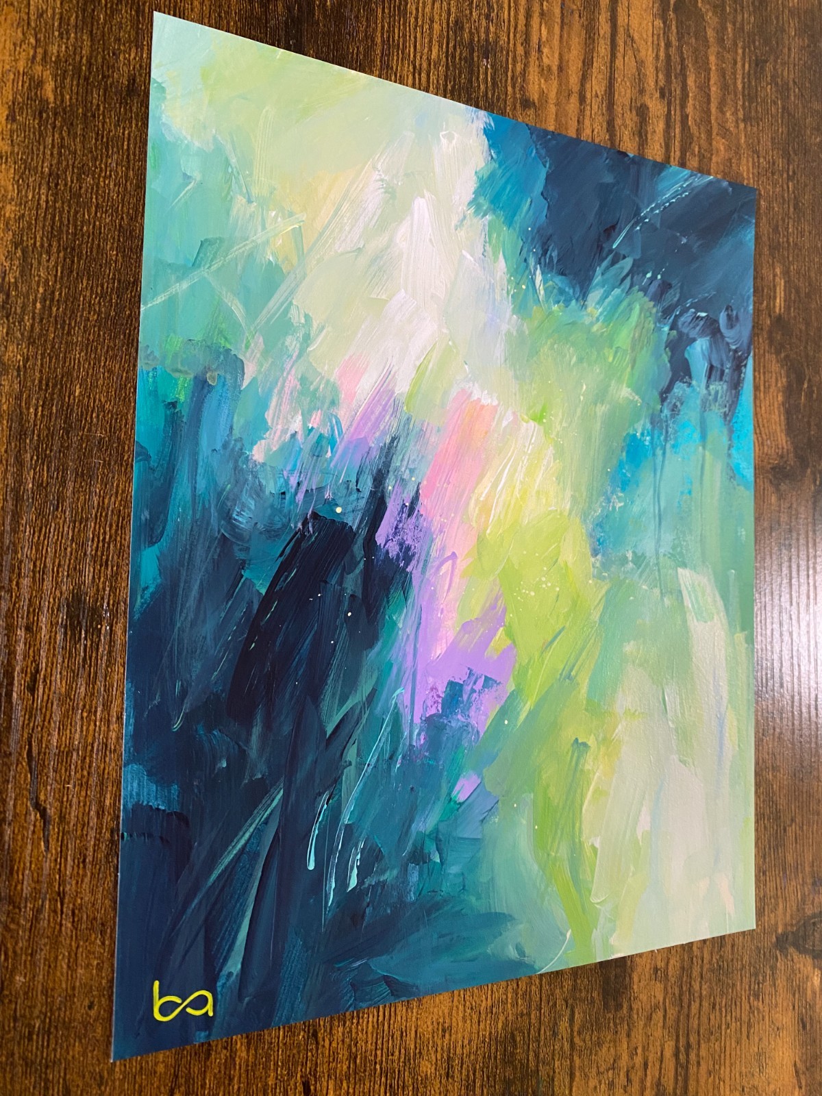 Original Abstract Painting 8×10″ Modern Acrylic Bold Color Palette Wall Decor