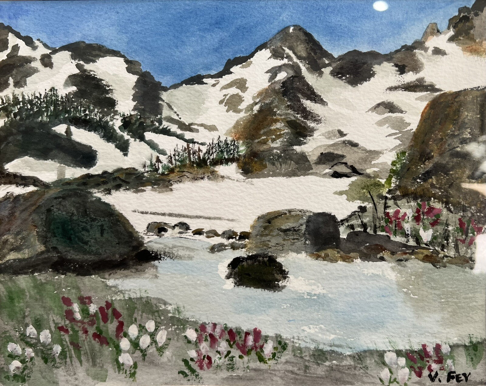 Landscape Watercolor Painting Impressionism Signed Framed