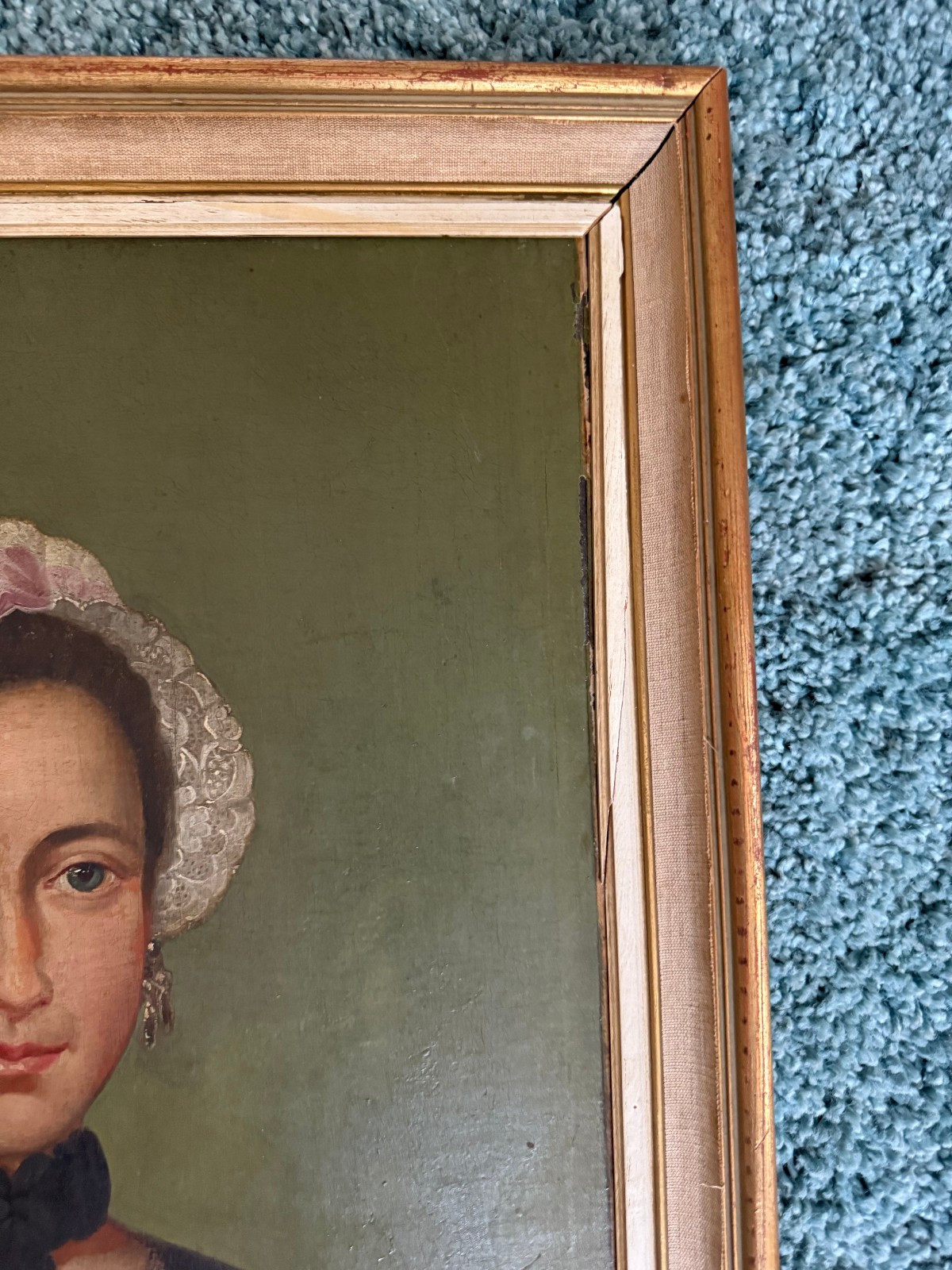 Portrait of a Lady American Oil on Canvas Unsigned 25 in x 20 in REDUCED