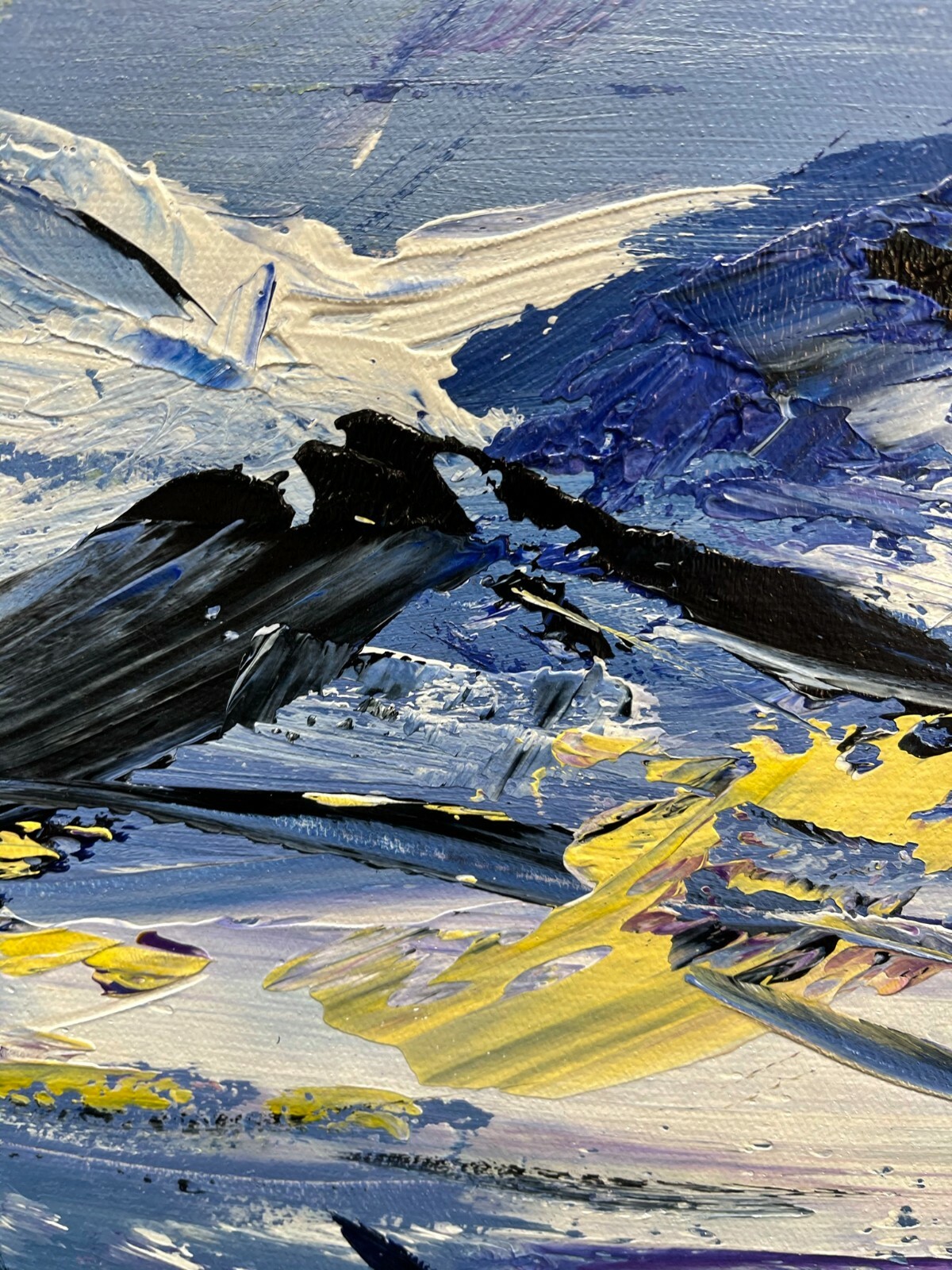 100% hand-painted 36in x24in Snow mountain oil paintings