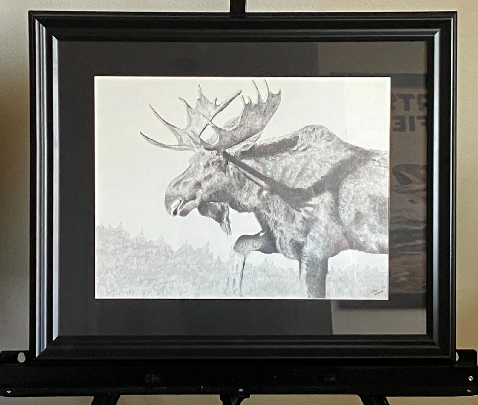 Original Signed Artwork Framed 12»X16″ 16″X20″  Bull Moose Grand Teton N.P..