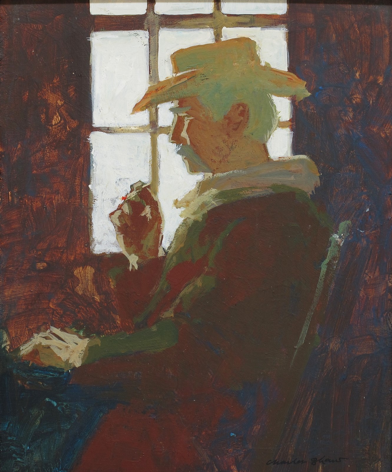 CHARLES SHAW (Texas, 1941-2005) Oil Painting — «Cowboy» (1971)
