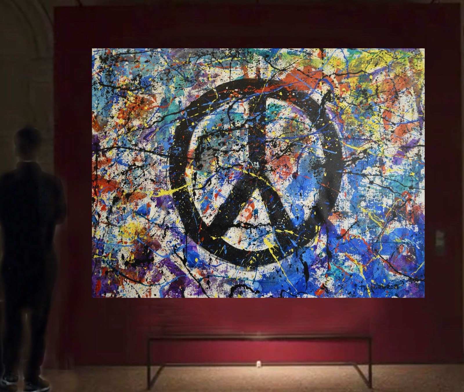 Jackson Pollock Style Giant Canvas Painting 84”X62” (7 Foot) Abstract Modern XL