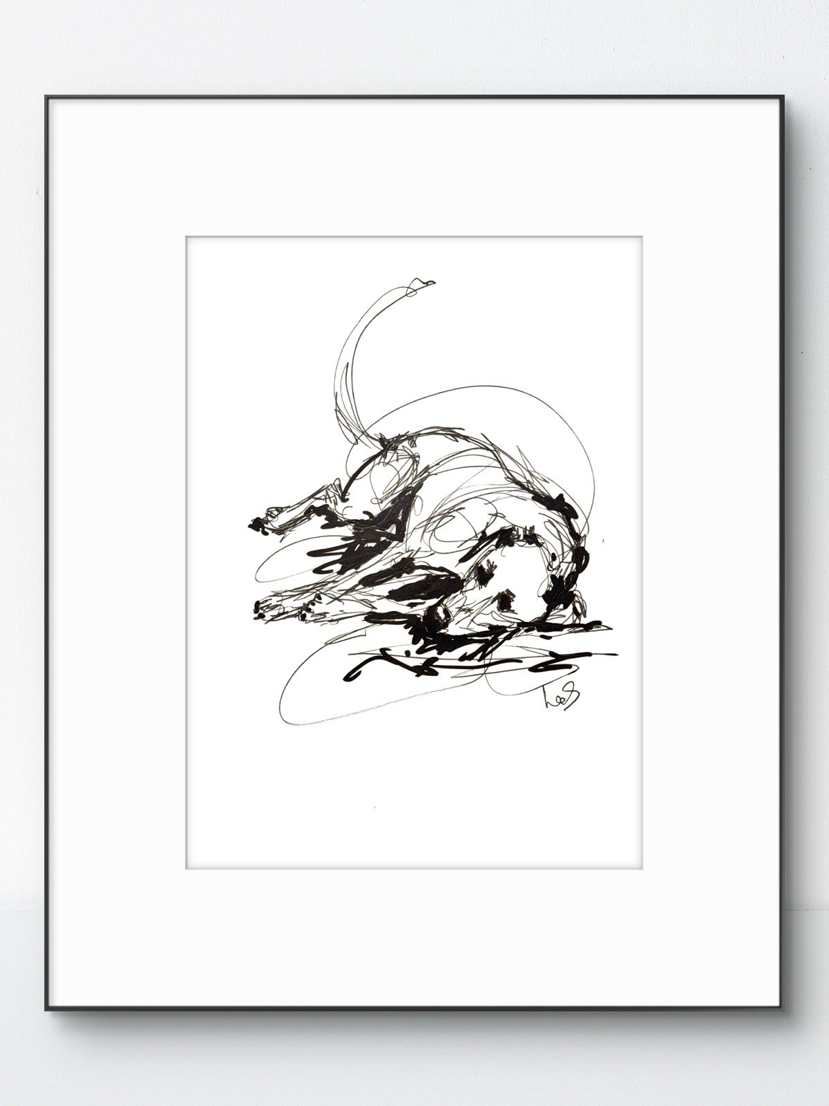 Original Abstract Expressionism 9×12 Dog Paper Handmade Signed Fine Art 20