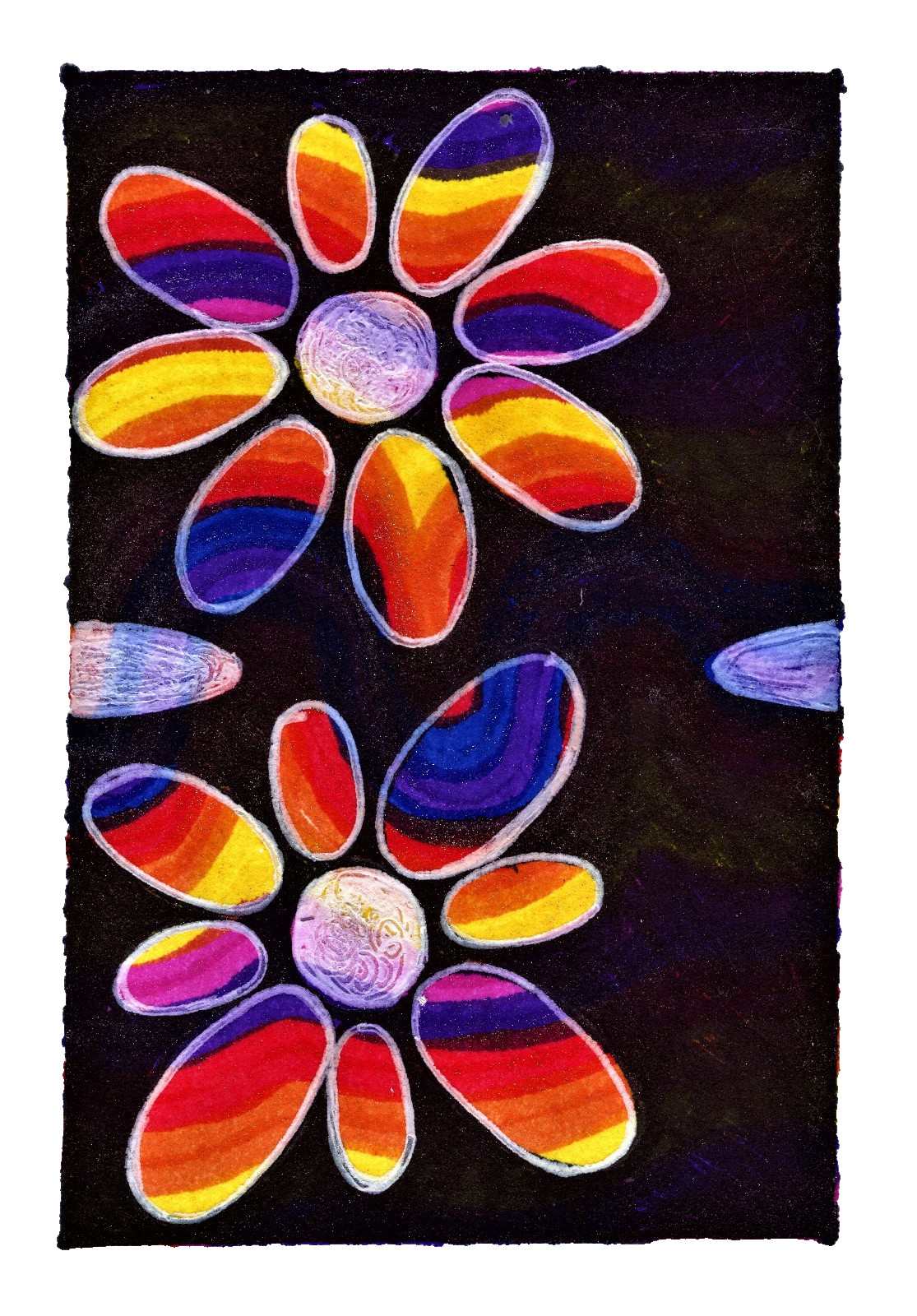 ACEO Flower Power by C Autumn Trapp ATC Original Art