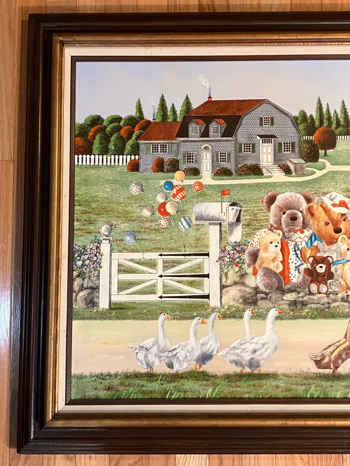 Hand Made Teddy Bears For Sale by R Smith 32 x 43 Framed Canvas Wall Art Vintage