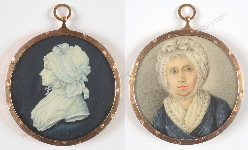 «Pendant with two miniatures of the same woman (one by Piat Joseph Sauvage)»