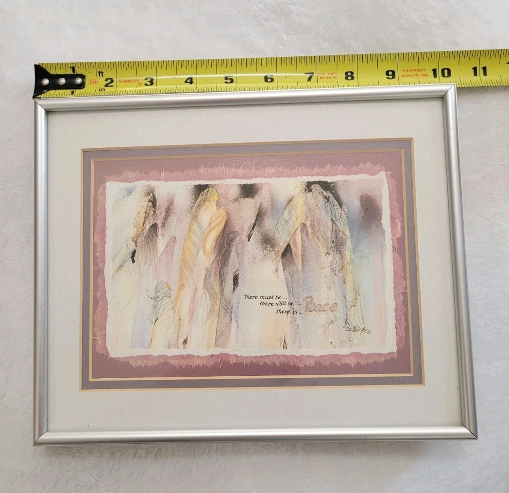 Pam Reinke 8×10 Watercolor «Peace» Painting Matted & Framed