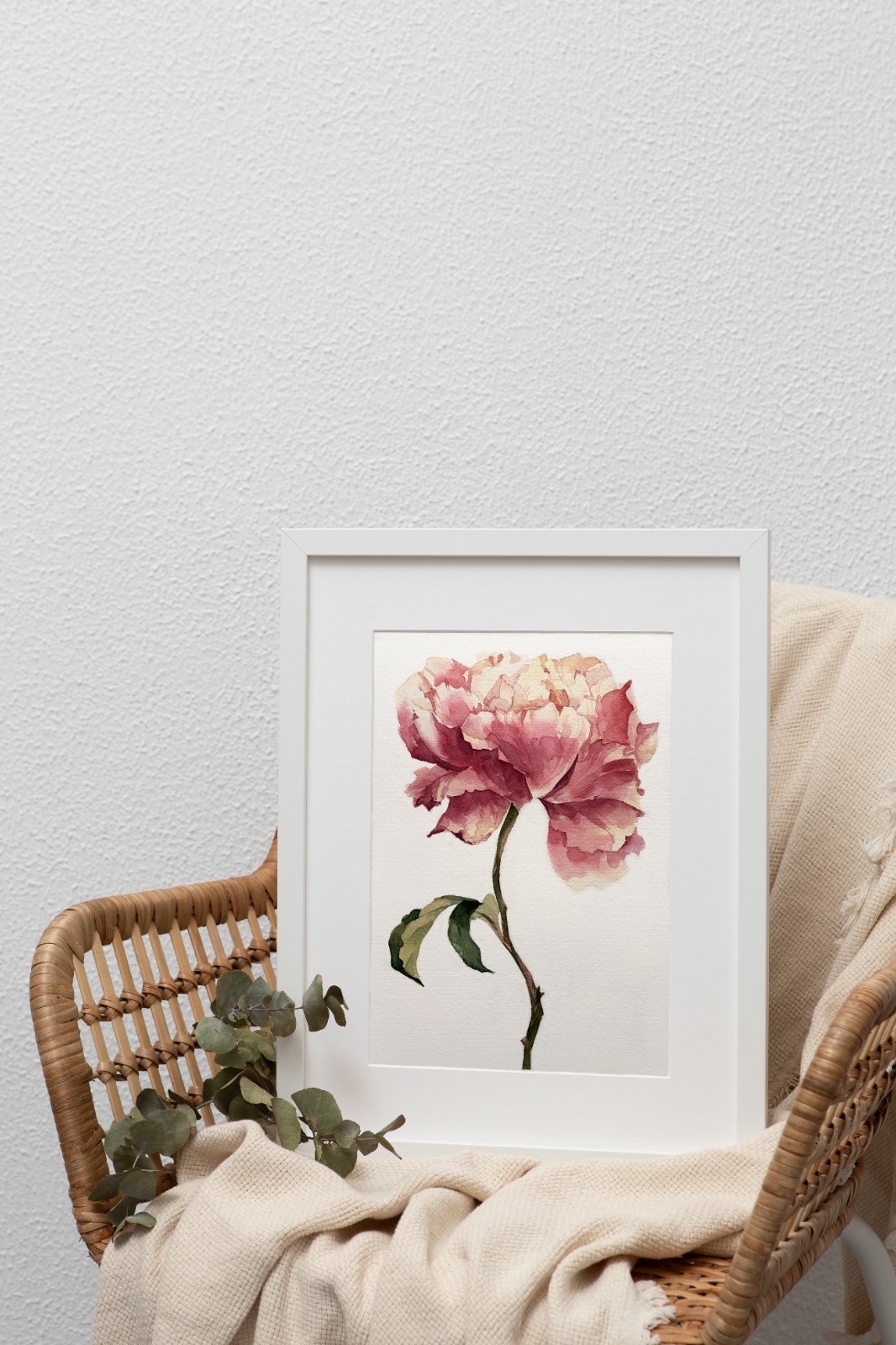Original Watercolor Painting «Peony Bloom»21×30 cm,8.3×11.7 in