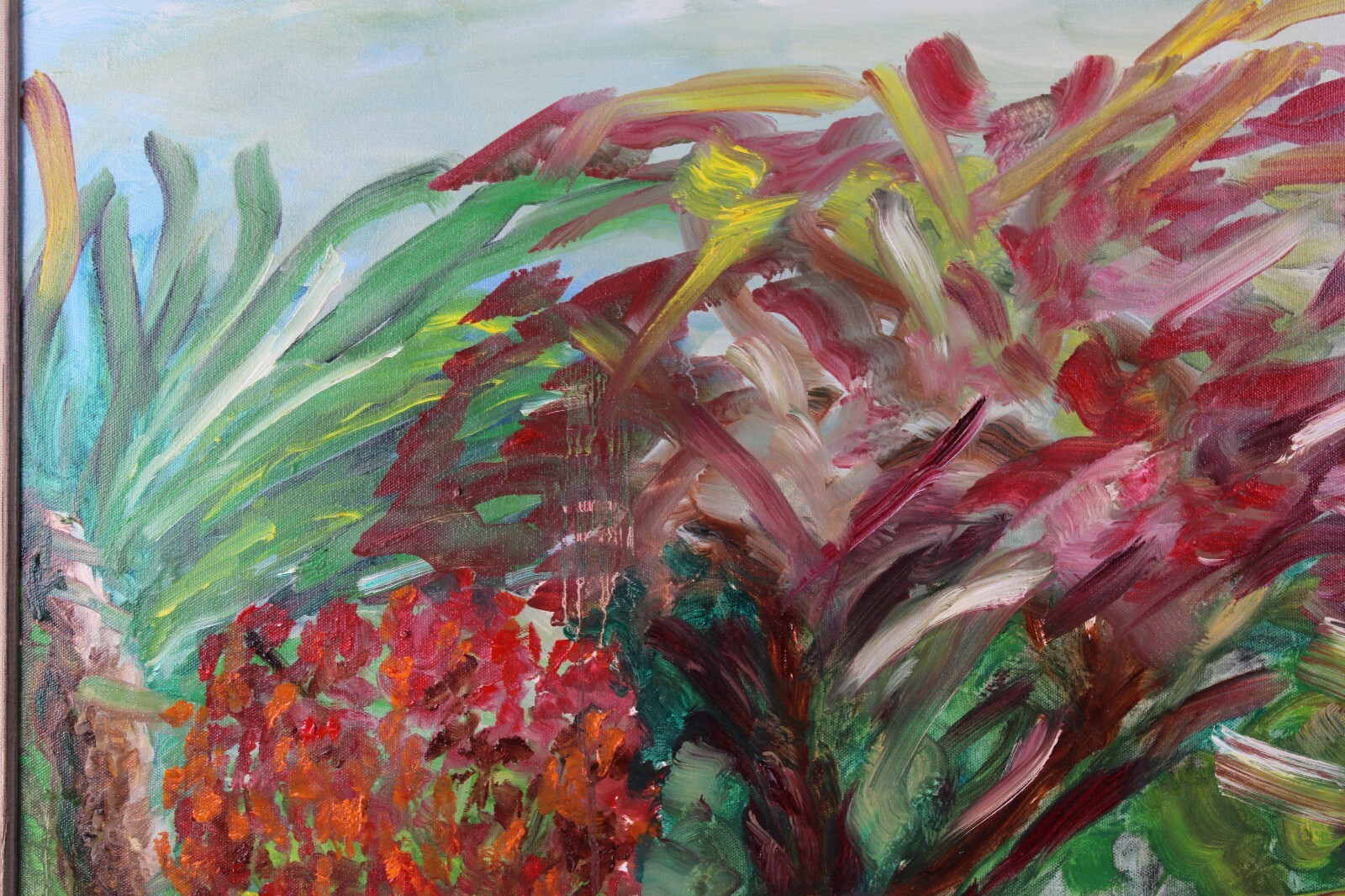 Eric de Vienne Abstract Landscape Trees Oil Painting On Canvas Signed 03