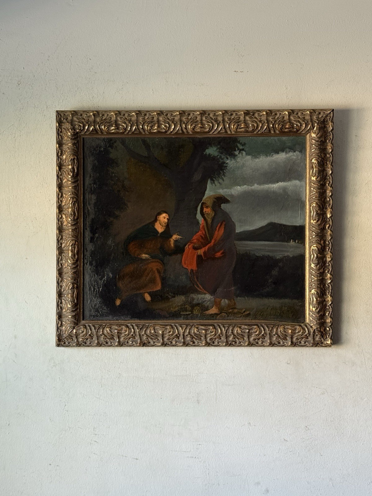 IMPORTANT 18TH CENTURY ANTIQUE RELIGIOUS JESUS CHRIST OIL PAINTING OLD GOD 1700s