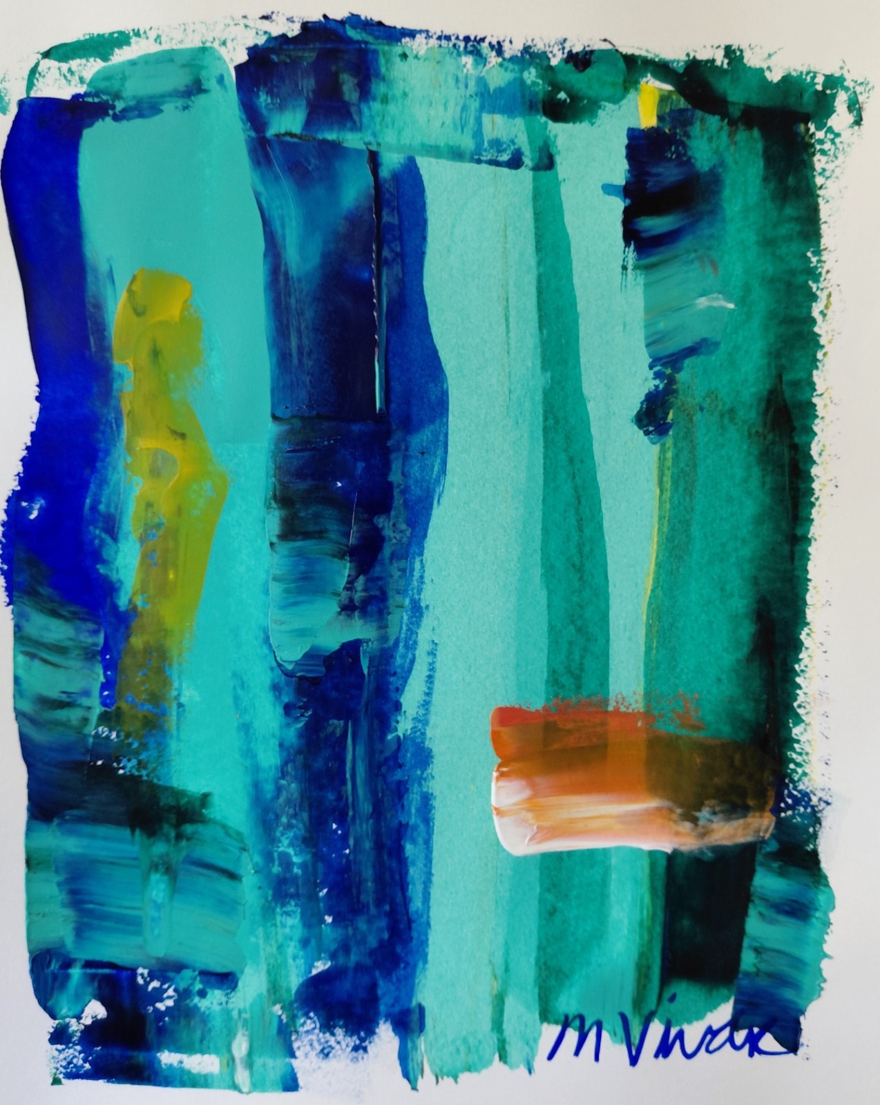 MONA VIVAR 14 x 11 Contemporary Abstract Expressionist Original Painting