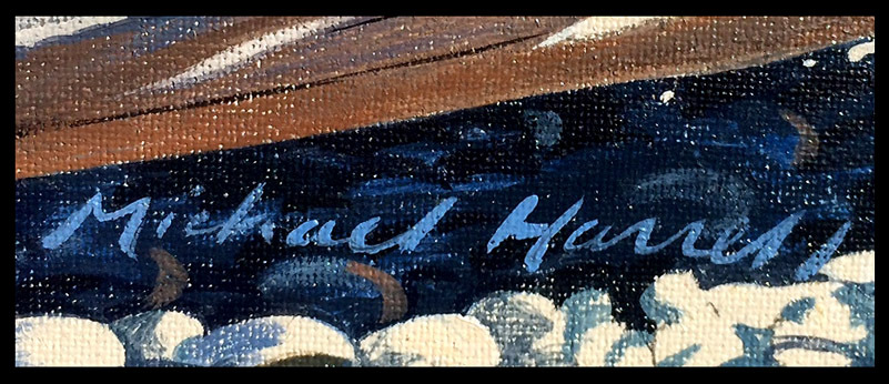MICHAEL J. HARRELL Original OIL PAINTING on CANVAS Art SIGNED Fishing LANDSCAPE