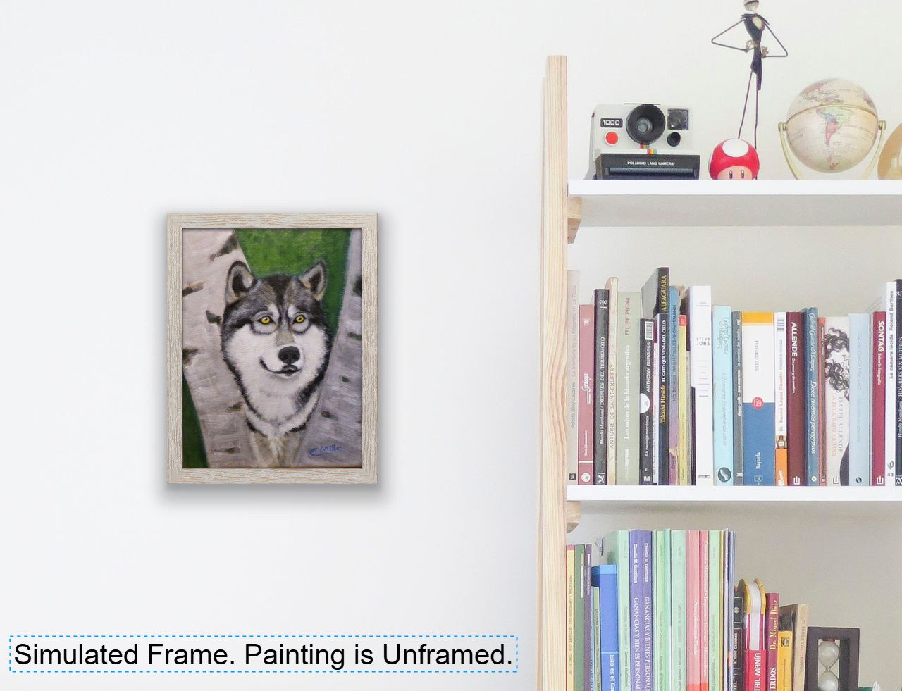 Original Acrylic Painting Timber Wolf 9×12 Animal Dog Wildlife Wall Art Signed