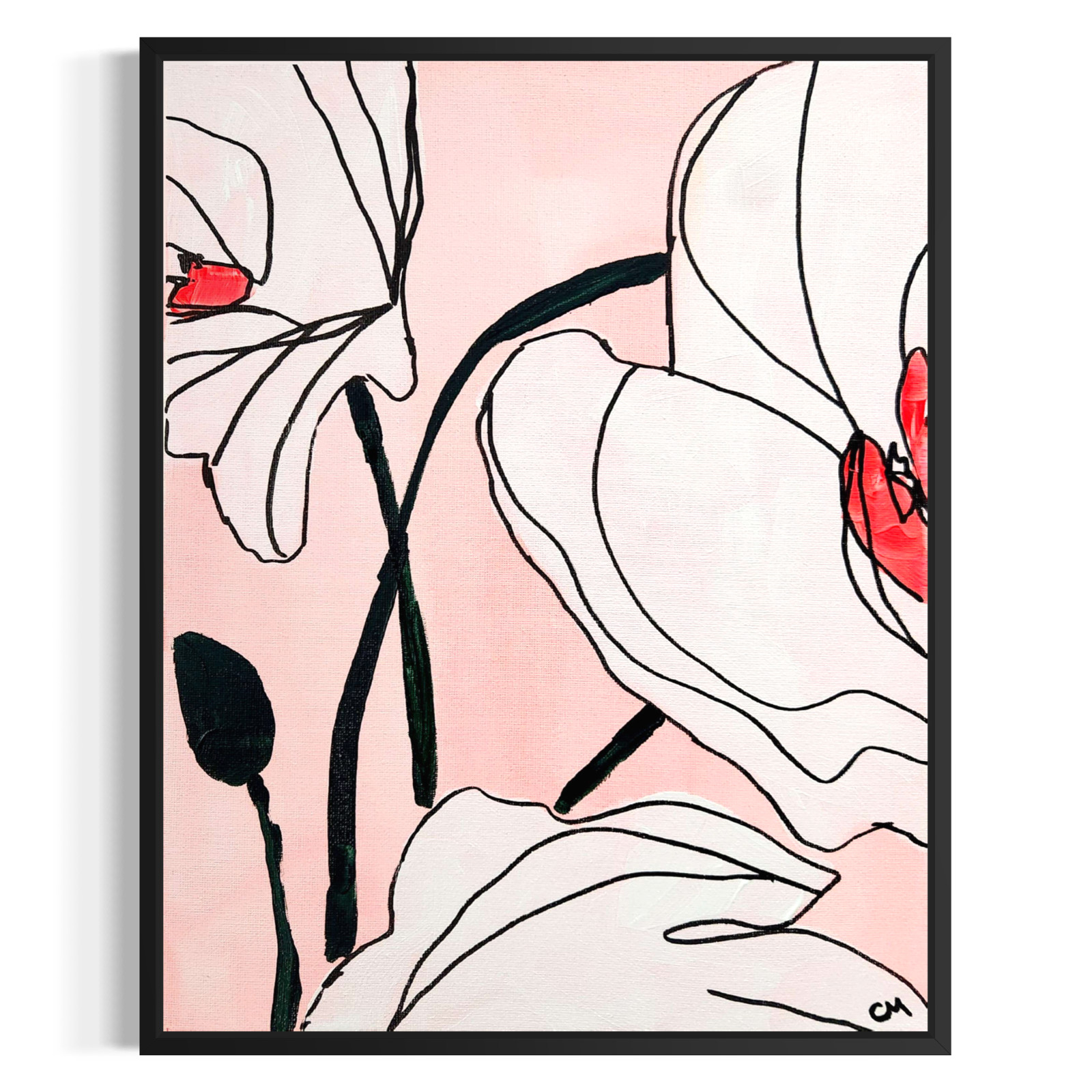 Abstract Expressionist Floral Painting Original Painting 14×11 Canvas Poppies