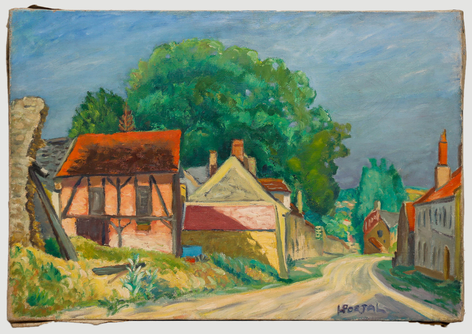 Henry Portal (1890-1982) – Mid 20th Century Oil, The Village Road