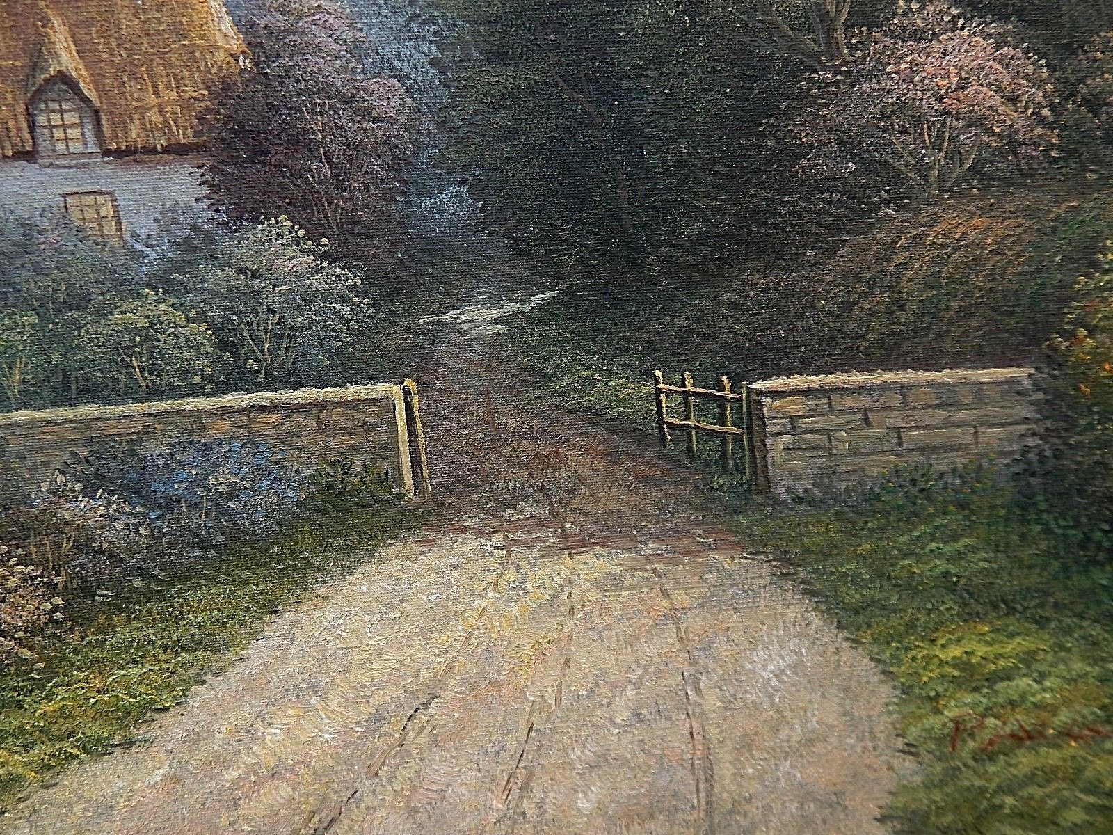 English Cottage, original oil painting. The late Charles P. Wilson. Mint Cond.