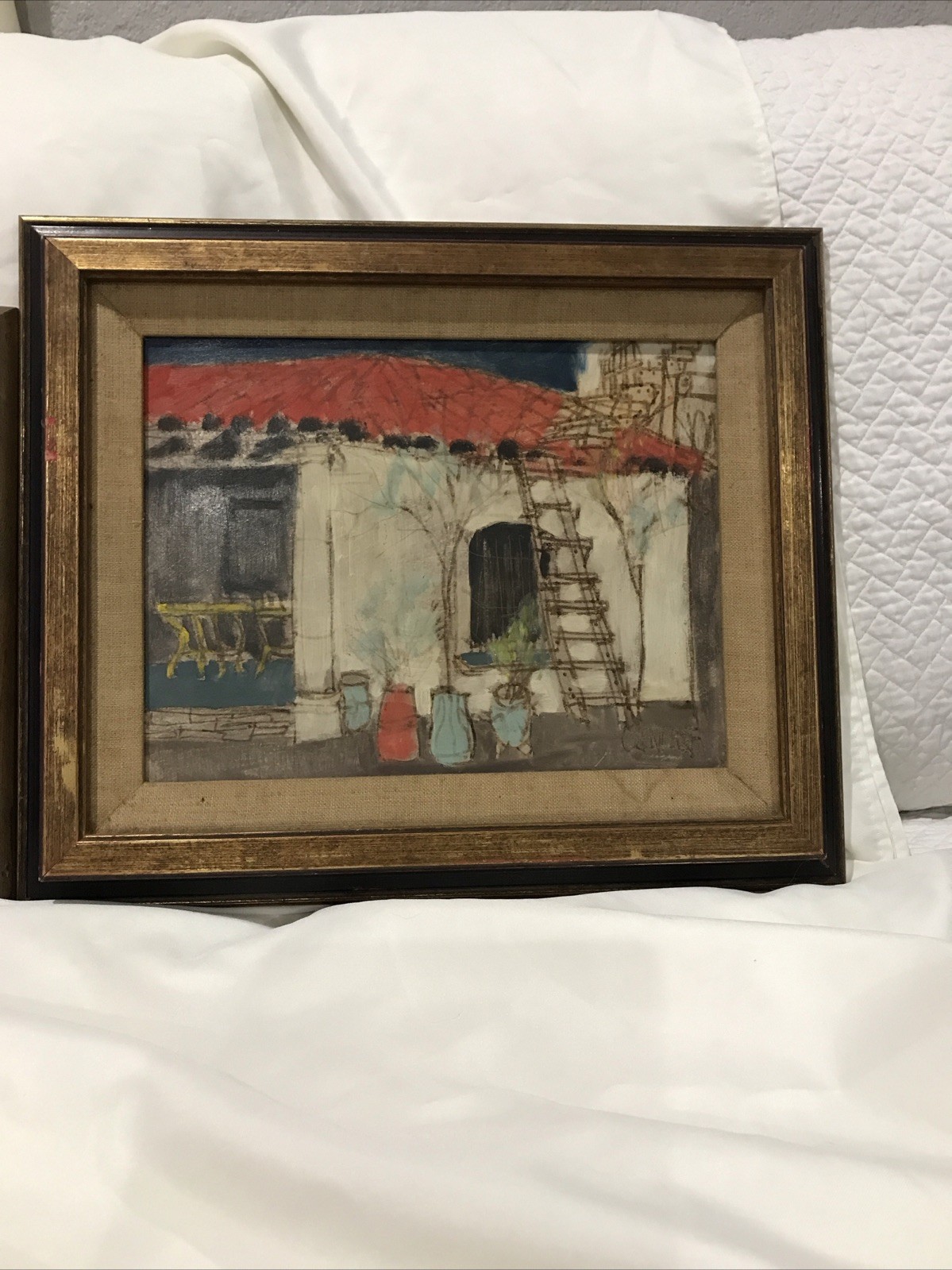Pair Of Original Signed Bill Olendorf Framed Architectural paintings