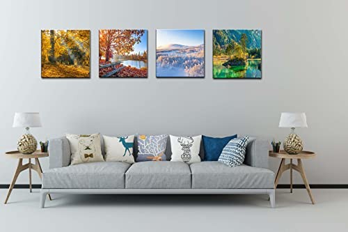 Landscape Canvas Wall Art Decor – Spring Summer 12x12inches*4pcs Four Seasons