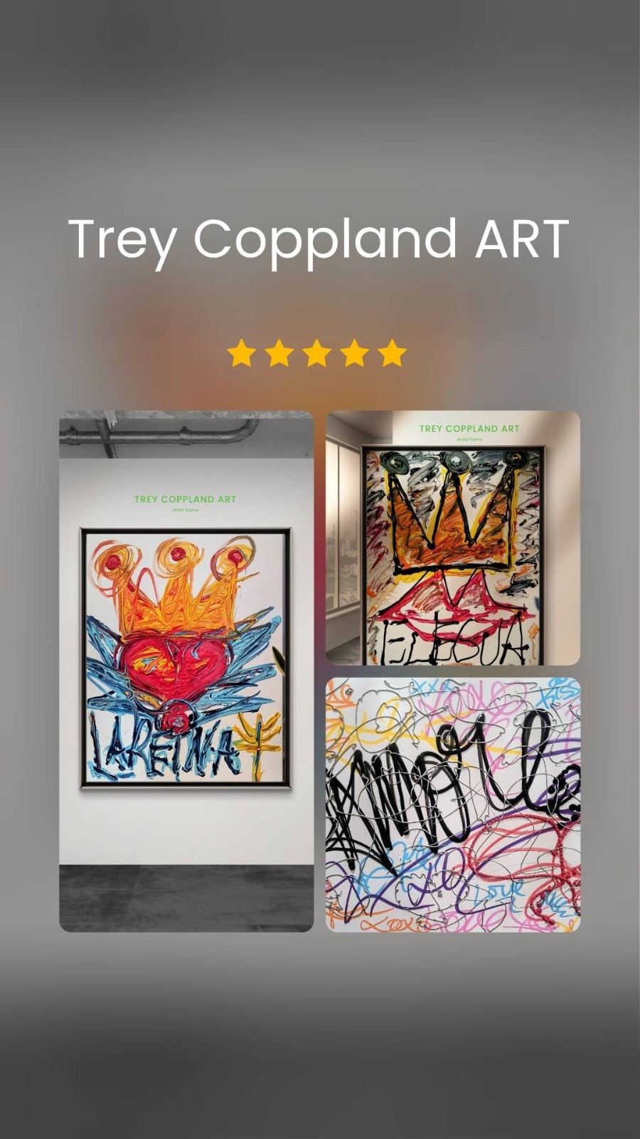 Trey Coppland, ICON Abstract Graffiti Acrylic Painting, 24+36 in, 2026, Signed
