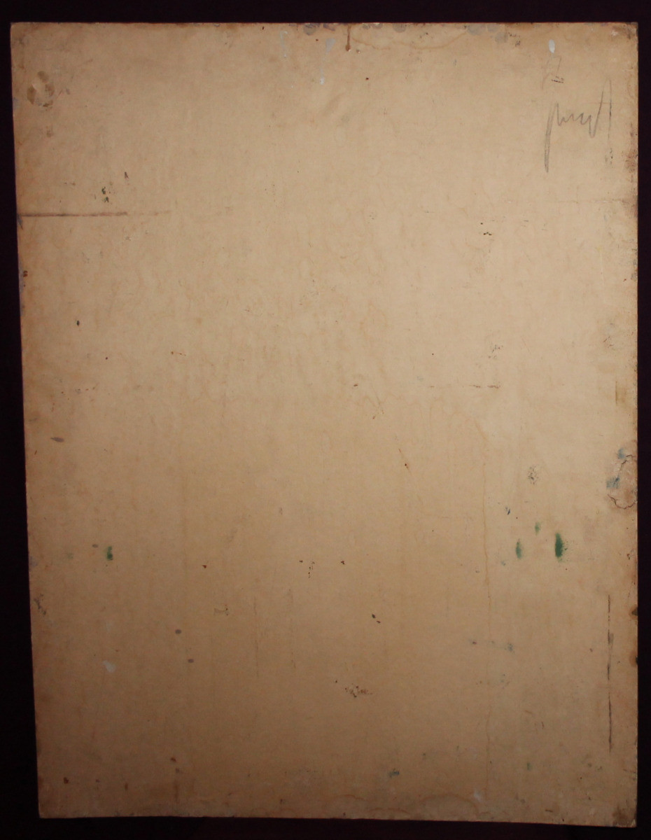 Vintage Large Abstract oil collage painting signed
